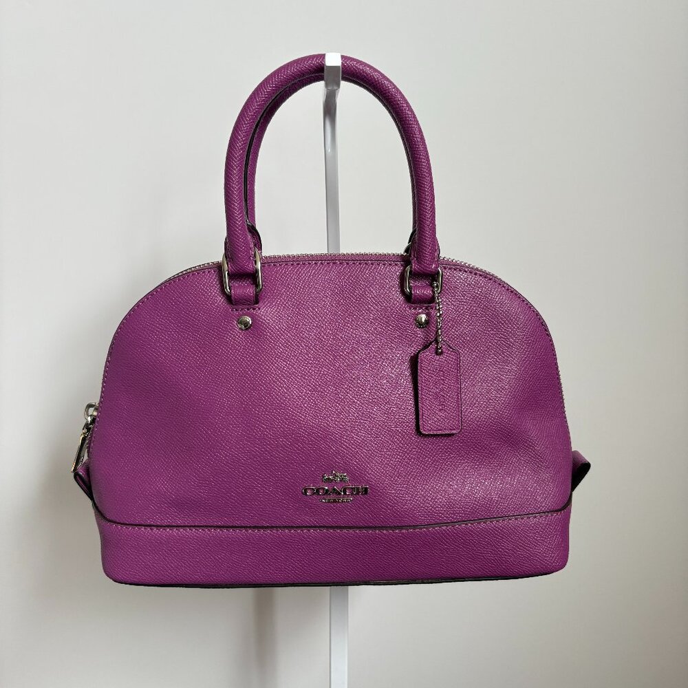 Coach Mini Sierra Dome Purple Satchel Crossbody Bag F57555 Preppy Quiet Luxury